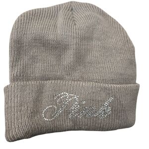 4/$15 Rhinestone Embellished Knit Beanie Victoria Secret Hat Pink Snow Cap